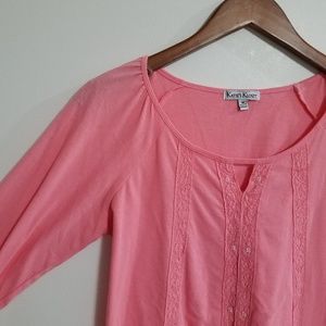 Katie's Kloset 3/4 Sleeve Pink Blouse Medium